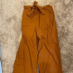 Cropped wide leg pant in rust